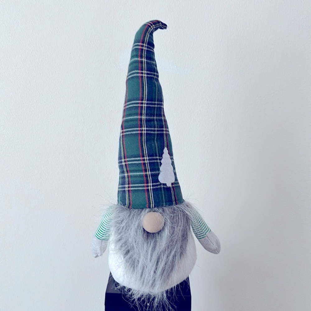 Green plaid Christmas gnome